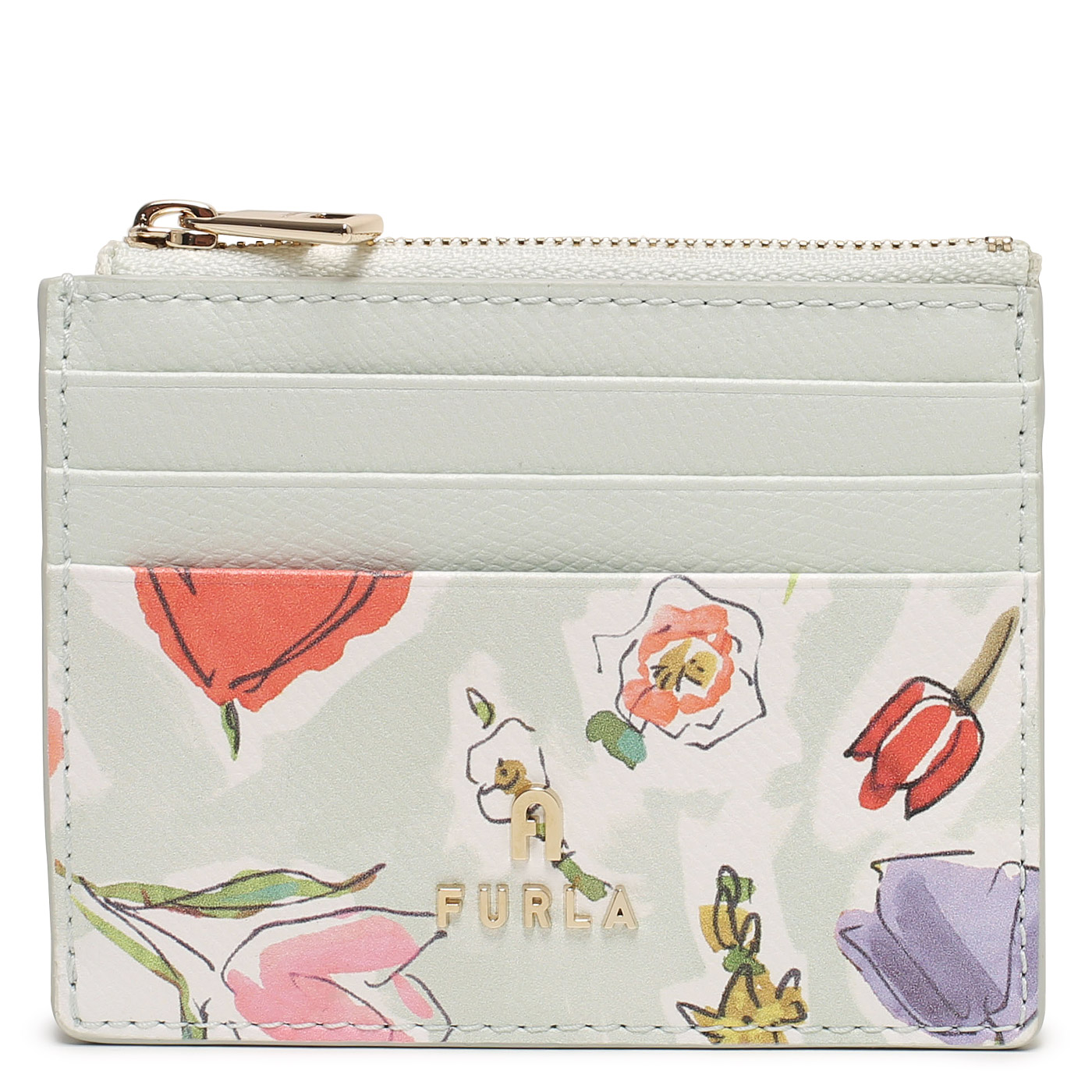 Furla Кожаная визитница с принтом