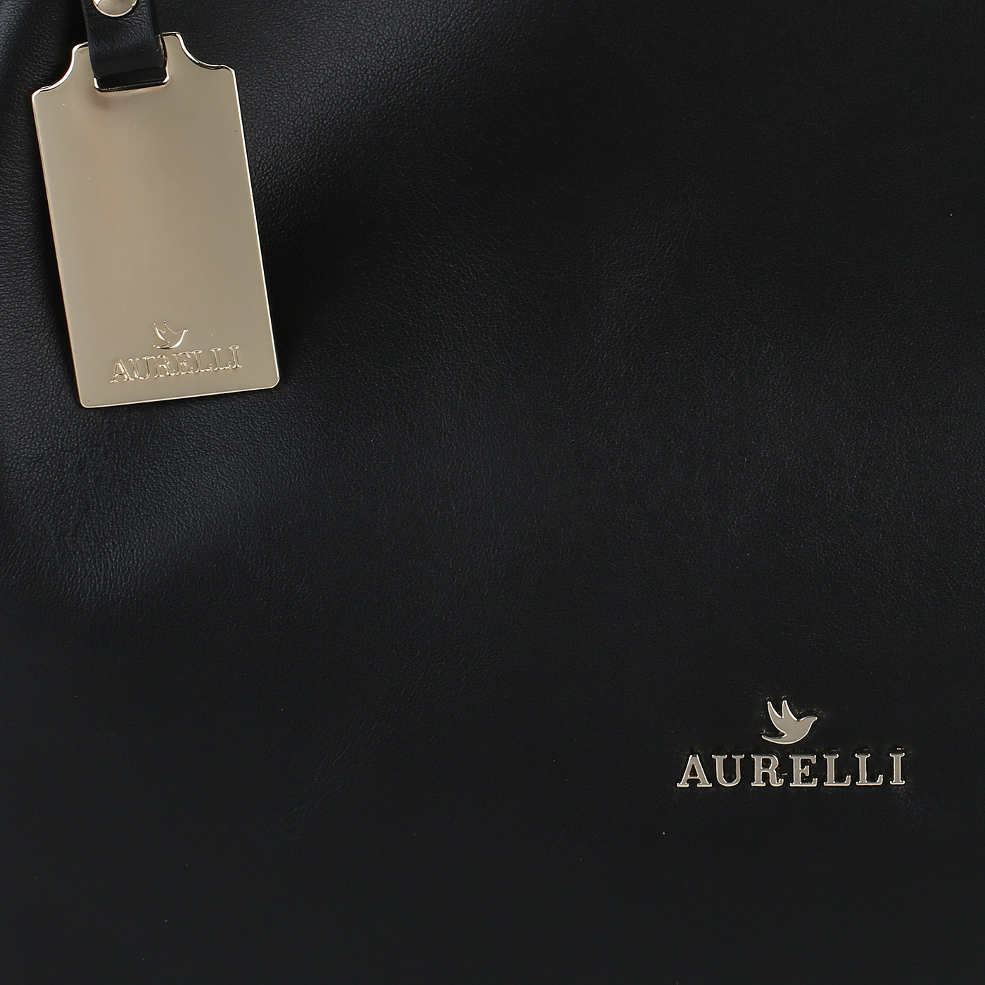 Черная кожаная сумка Aurelli 