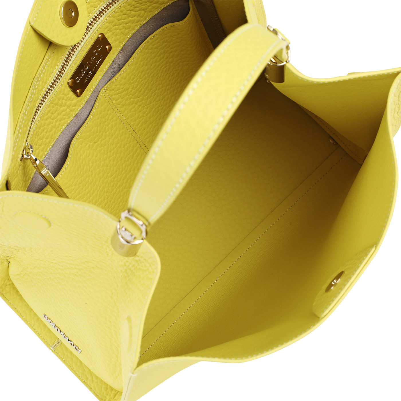Желтая кожаная сумка Gironacci 