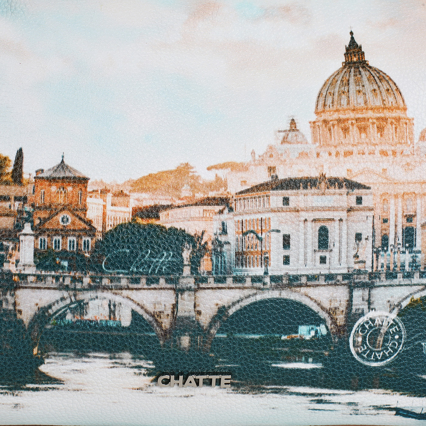 Кожаная сумка с принтом Chatte Lille