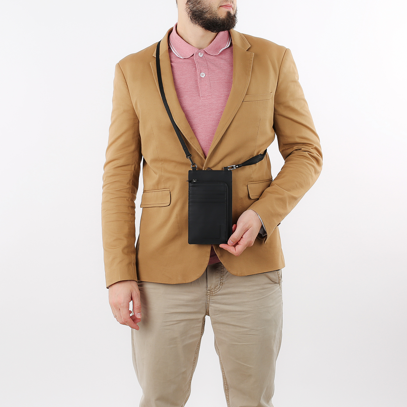 Вертикальная кожаная сумка Piquadro PQJ