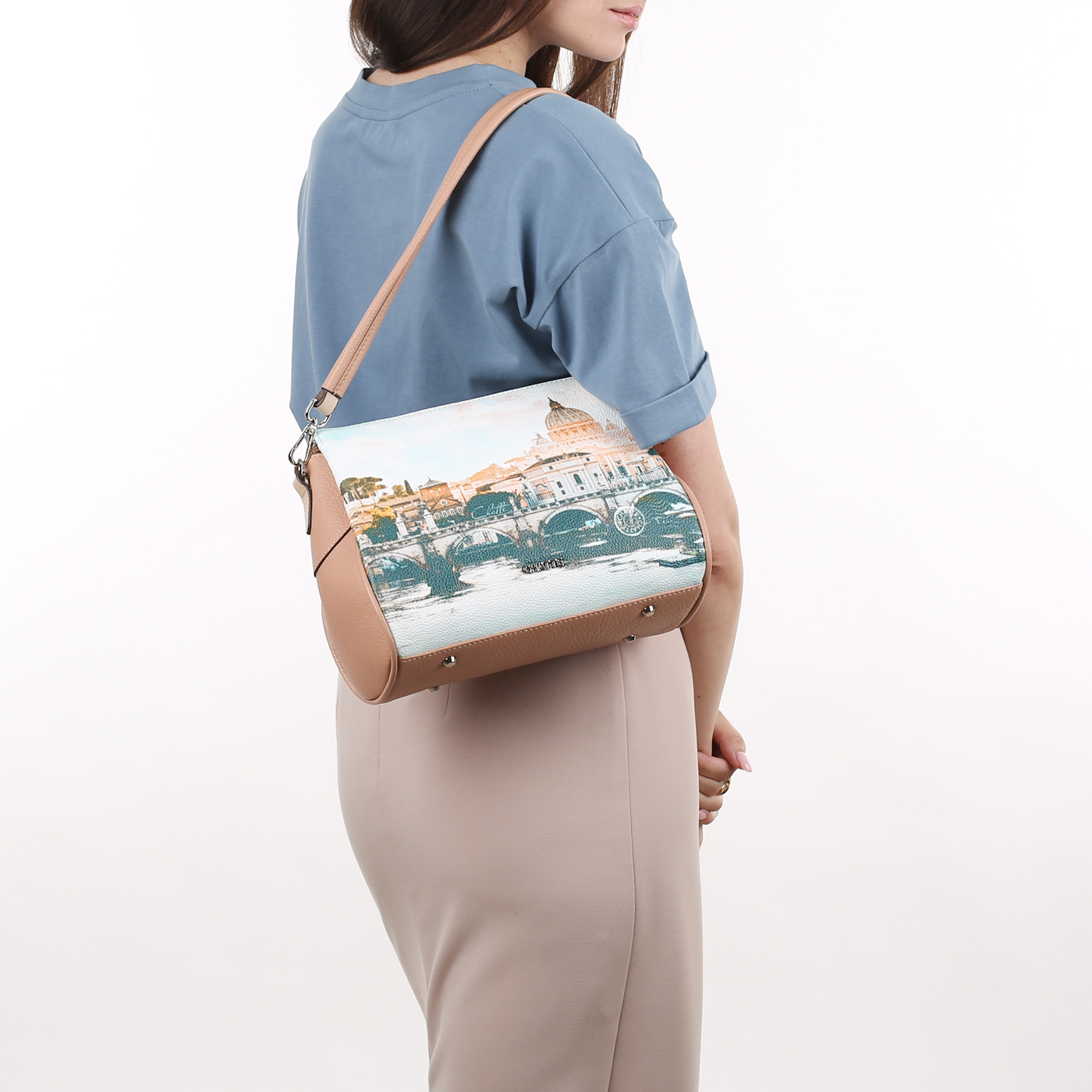 Кожаная сумка с принтом Chatte Lille