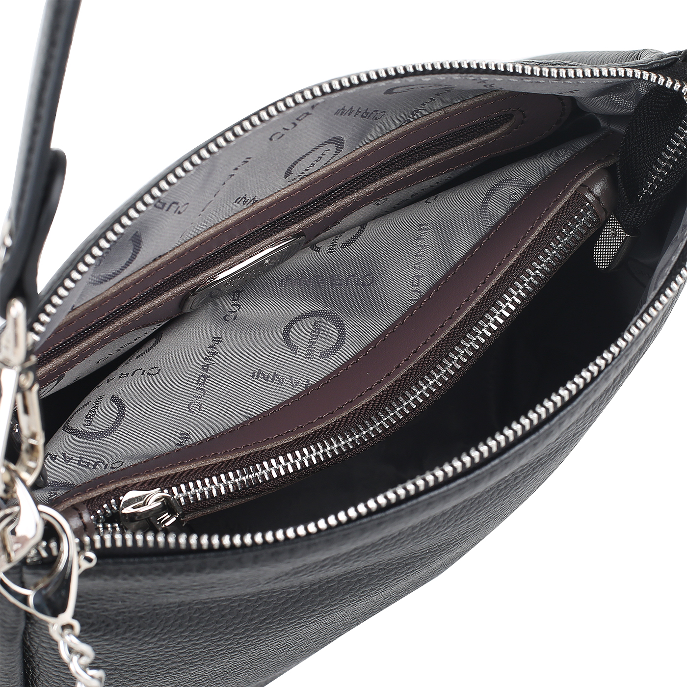 Кожаная сумка с брелком Curanni 