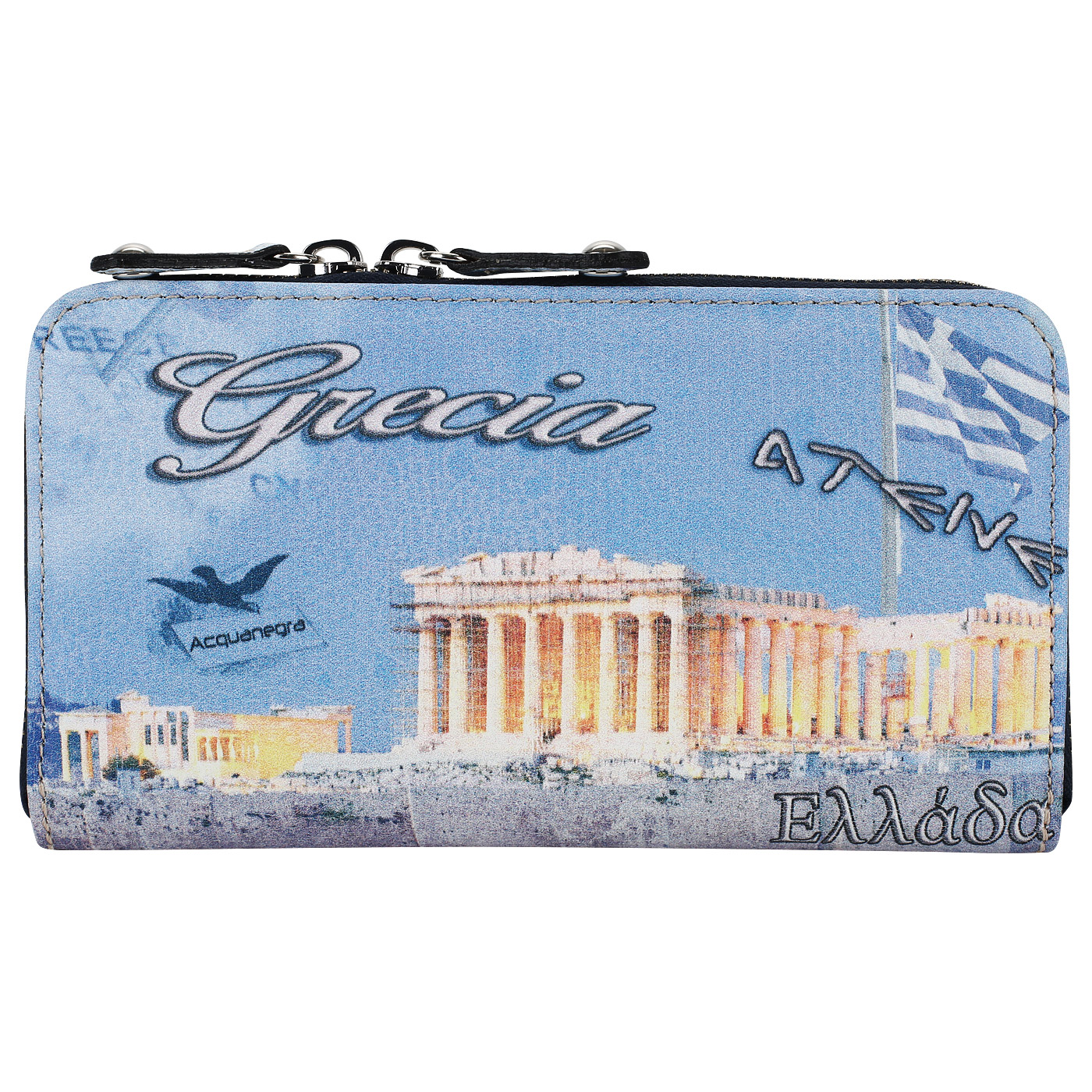 Кожаный кошелек с принтом Acquanegra Grecia